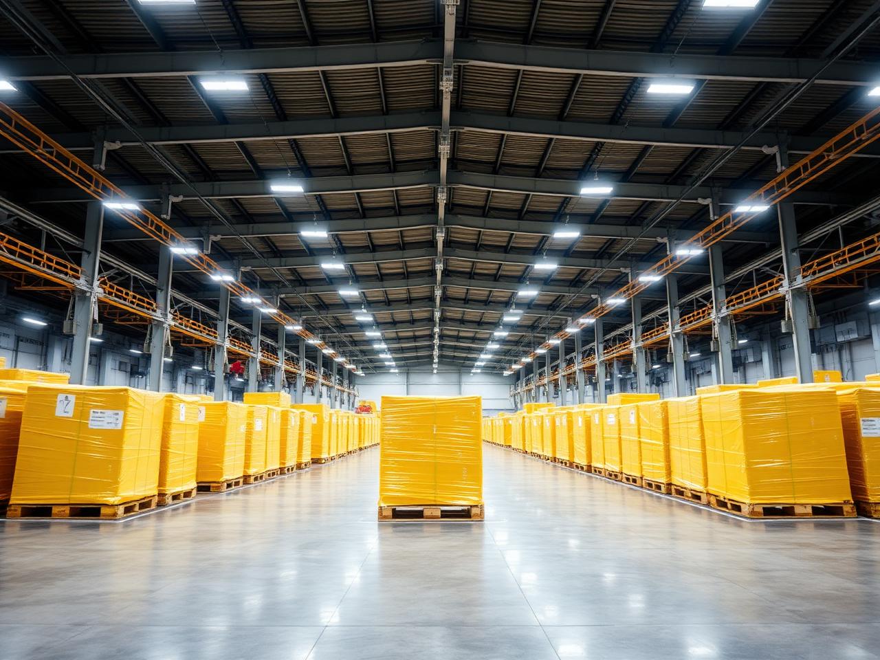 Pallets of export cargo staged in the Istanbul warehouse